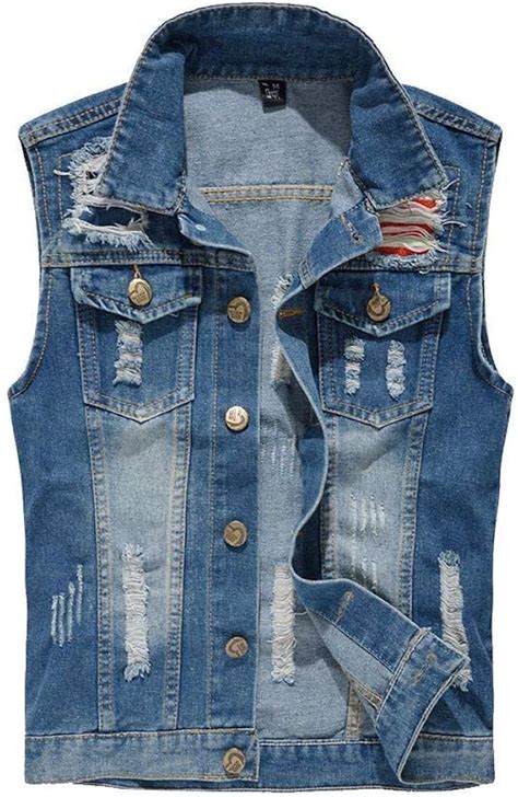 jean jacket vest amazon|jeans vest denim jacket.